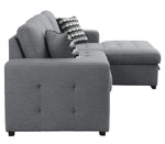 Solomon 2-Pc Gray Fabric RAF Sectional Sofa w/ Storage