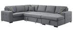 Solomon 4-Pc Gray Fabric RAF Sectional w/ Pull-Out Bed