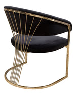 Solstice Black Velvet/Gold Metal Arm Chair