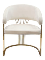 Solstice Cream Velvet/Gold Metal Arm Chair