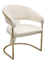 Solstice Cream Velvet/Gold Metal Arm Chair