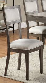 Sophia 2 White Fabric/Brown Wood Side Chairs