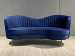 Sophia Glam Blue Velvet Loveseat