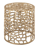 Sophia Gold Finish Metal Side Table