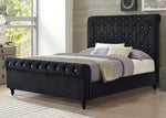 Sora Black Velvet Cal King Platform Bed