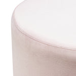 Sorbet Pink Velvet/Gold Round Accent Ottoman