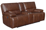 Southwick Saddle Brown Power Recliner Loveseat