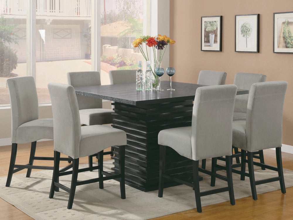 Stanton 2 Grey Fabric/Black Wood Counter Height Chairs
