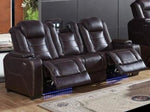 Starla Brown Leather Power Recliner Sofa