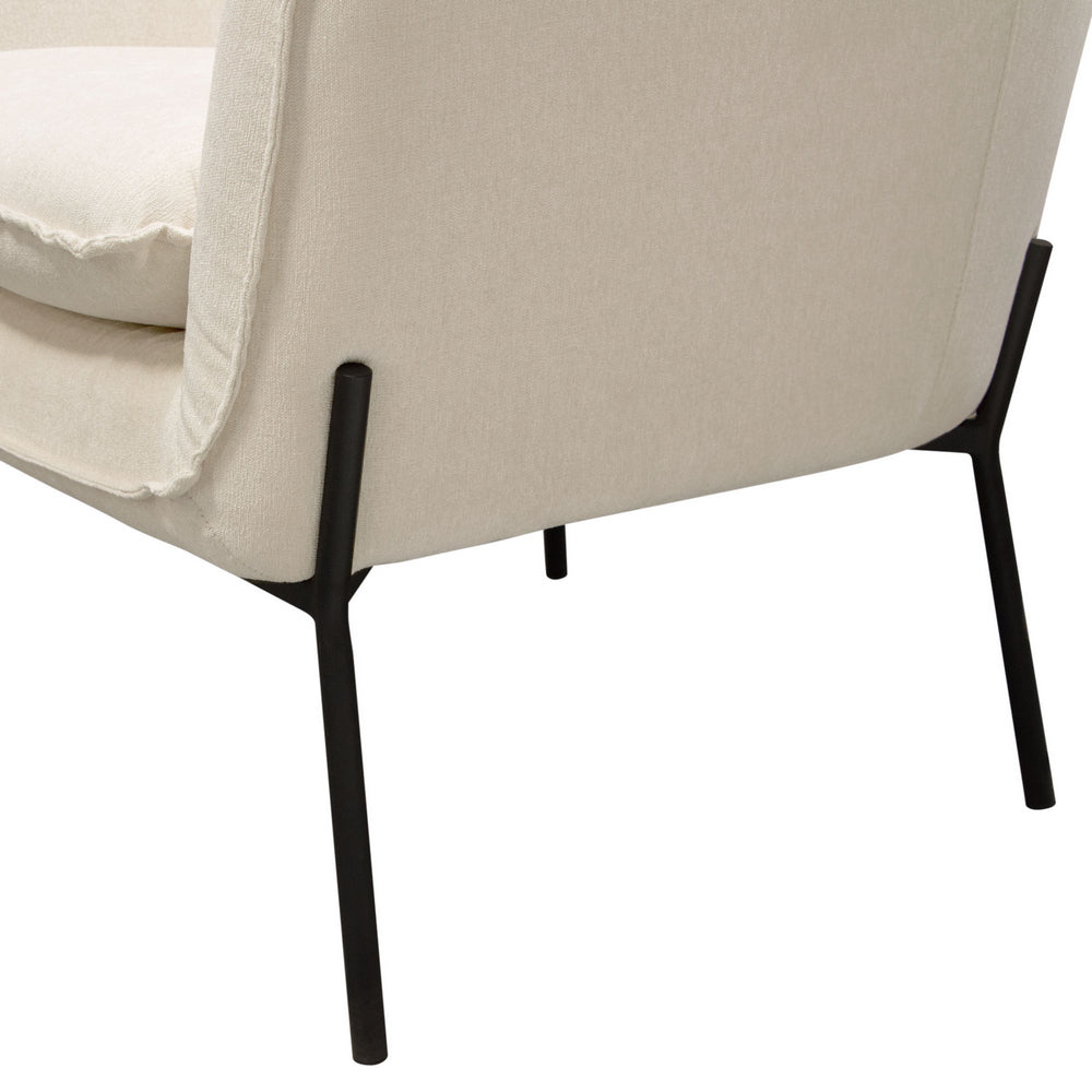 Status Cream Plush Fabric Accent Chair