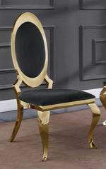 Stela 2 Black Velvet/Gold Side Chairs