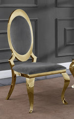 Stela 2 Dark Gray Velvet/Gold Side Chairs