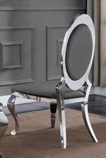 Stela 2 Dark Gray Velvet/Silver Side Chairs