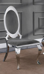 Stela 2 Dark Gray Velvet/Silver Side Chairs