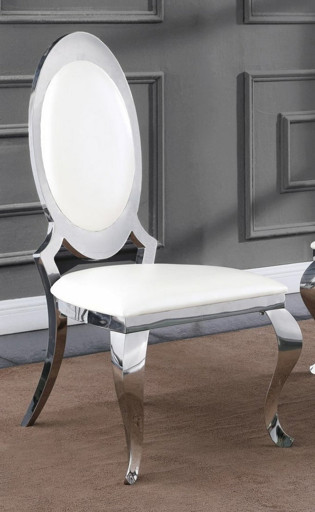 Stela 2 Faux Leather/Silver Side Chairs
