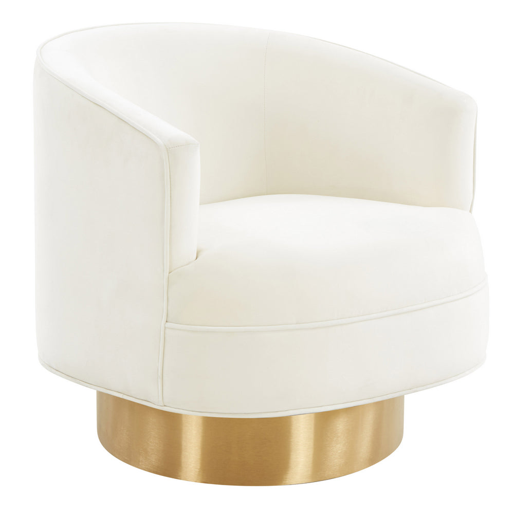 Stella Glam Cream Velvet Swivel Chair