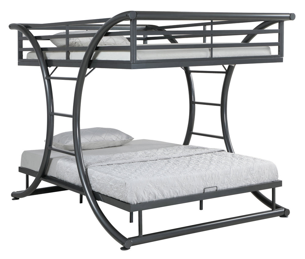 Stephan Gunmetal Finish Steel Full/Full Bunk Bed