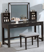 Stephanie 3-Pc Obsidian Gray Wood Vanity Set