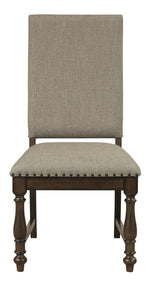 Stonington 2 Beige Fabric/Brown Wood Side Chairs