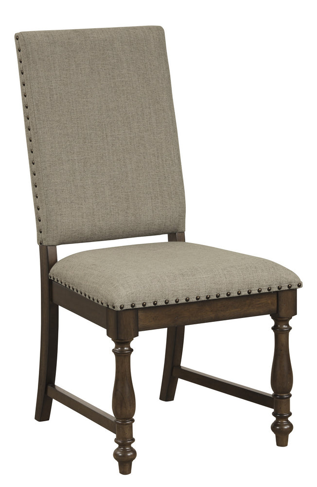 Stonington 2 Beige Fabric/Brown Wood Side Chairs