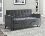 Strader Dark Gray Microfiber Sofa with Pull-Out Bed