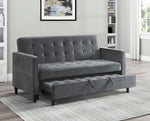 Strader Dark Gray Microfiber Sofa with Pull-Out Bed