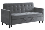 Strader Dark Gray Microfiber Sofa with Pull-Out Bed