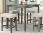 Sumati 5-Pc Walnut Counter Height Table Set