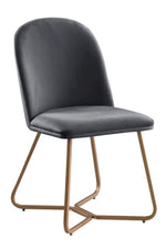 Sunland 2 Grey Velvet/Metal Side Chairs