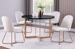 Sunland 5-Pc Black/Beige Round Dining Table Set