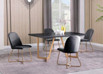 Sunland Black Wood/Gold Metal Dining Table