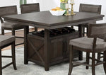 Suzu Brown Wood Extendable Counter Height Table w/ Storage