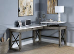 Talmar Marble/Weathered Gray Wood Corner Writing Desk