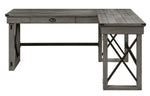 Talmar Weathered Gray Wood Corner Writing Desk with Lift-Top