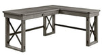 Talmar Weathered Gray Wood Corner Writing Desk with Lift-Top