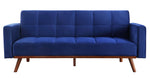 Tanitha Blue Velvet Tufted Adjustable Sofa Bed