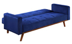 Tanitha Blue Velvet Tufted Adjustable Sofa Bed