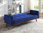 Tanitha Blue Velvet Tufted Adjustable Sofa Bed