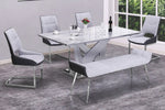 Tara 6-Pc Gray/White Dining Table Set