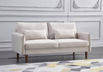 Tasha 2-Pc Beige Linen Fabric Sofa Set