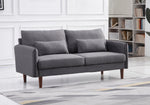 Tasha 2-Pc Dark Gray Linen Fabric Sofa Set