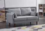 Tasha 2-Pc Light Gray Linen Fabric Sofa Set