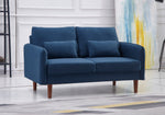 Tasha 2-Pc Navy Linen Fabric Sofa Set