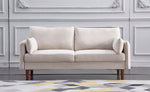 Tasha Beige Linen Fabric 2-Seat Sofa