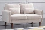 Tasha Beige Linen Fabric Loveseat