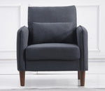 Tasha Blue Gray Linen Fabric Chair