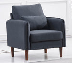 Tasha Blue Gray Linen Fabric Chair