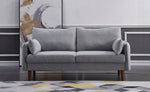 Tasha Light Gray Linen Fabric 2-Seat Sofa