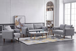 Tasha Light Gray Linen Fabric Loveseat