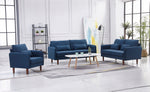 Tasha Navy Linen Fabric 2-Seat Sofa